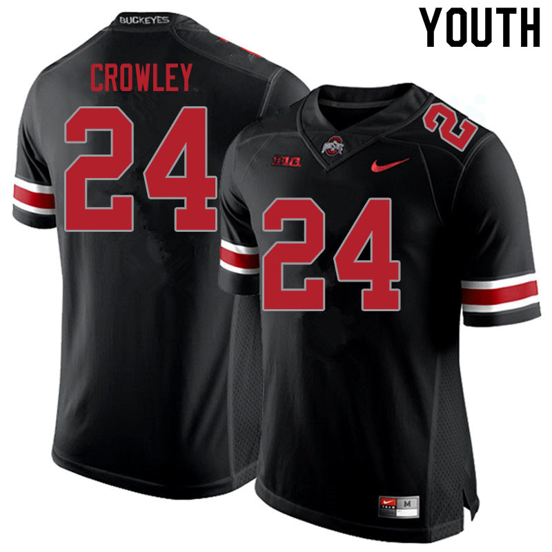 Youth #24 Marcus Crowley Ohio State Buckeyes College Football Jerseys Sale-Blackout